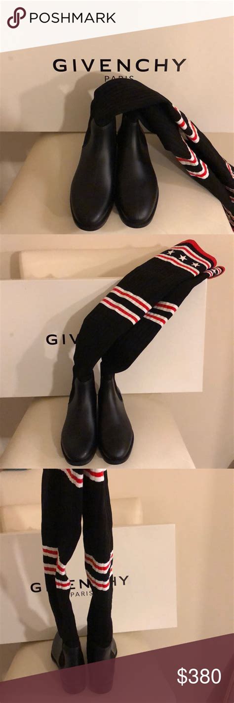 givenchy over the knee rubber sock boot|givenchy boots.